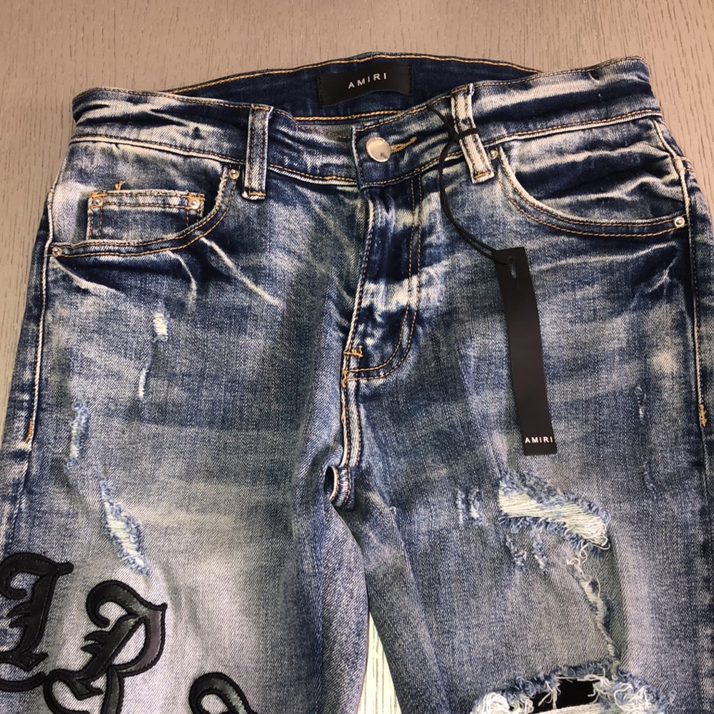 AMIRI Distressed Blue skinny Jeans Size 30 - Picture 4 of 16